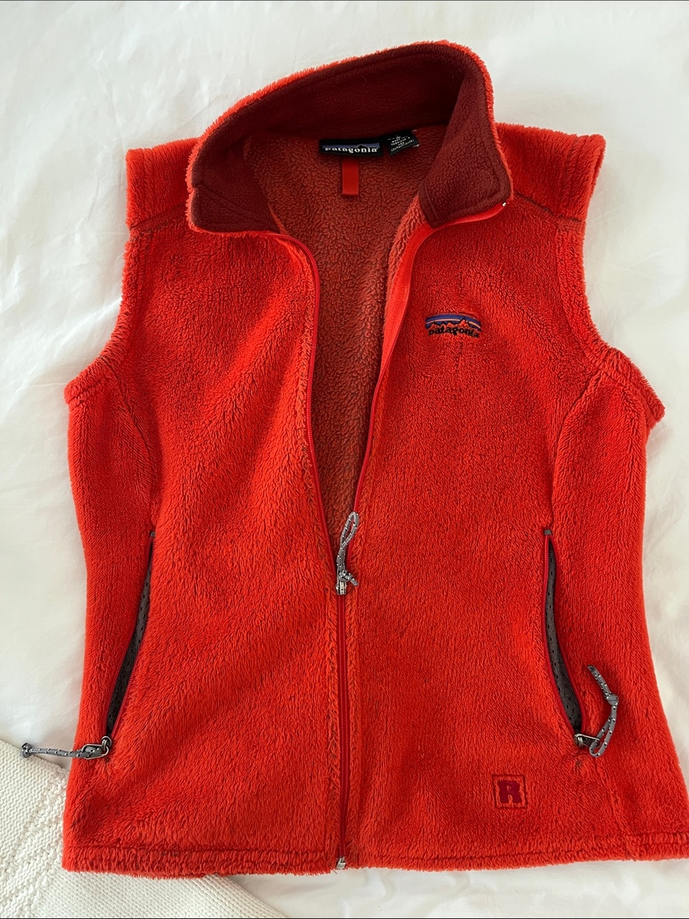 Patagonia Bright Orange Fleece Vest- size M